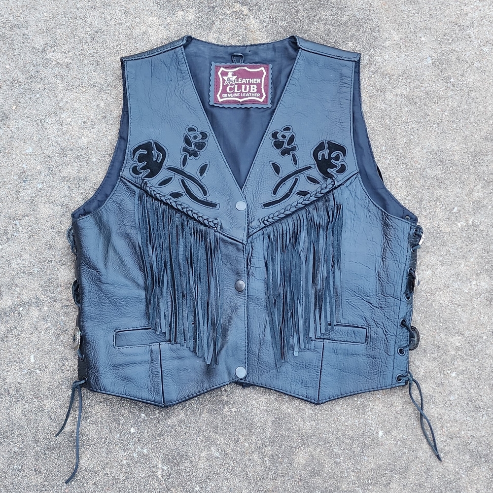 Vintage Fringe Leather Vest